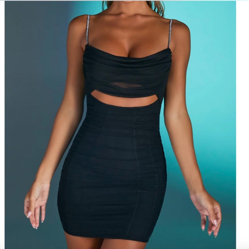 Oh Polly Black Cut Out Mini Dress Montpellier 0